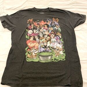Disney Villains Women's Gray Graphic Short Sleeve Shirt Size XXL